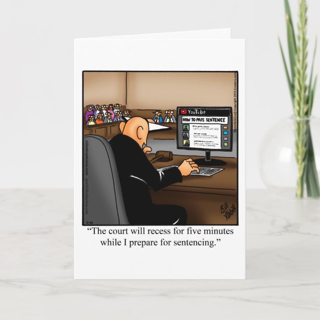 Funny Courtroom Humor Blank Greeting Card (Front)