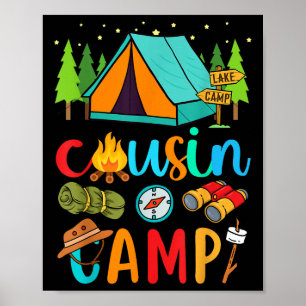Funny Cousin Camp 2025 Family Vacation Summer Camp Poster