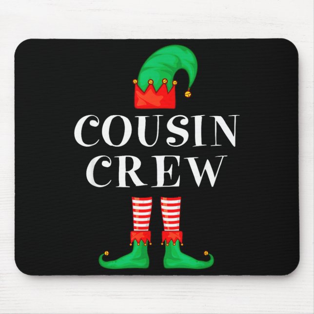 Funny Cousin Crew Elf Christmas Elf Cousin Sweater Mouse Pad (Front)