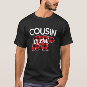 Funny Cousin Crew Red Plaid Bear Matching Christma T-Shirt