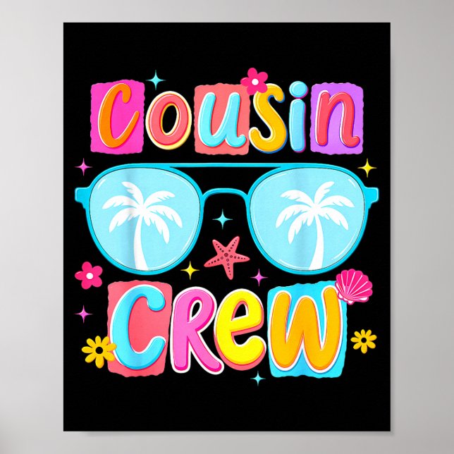 Funny cousin crew summer vacation trip beach poster (Front)