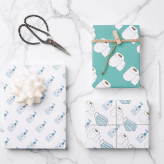 Funny, Covid-19 keep safe essentials trio themed  Wrapping Paper Sheets
