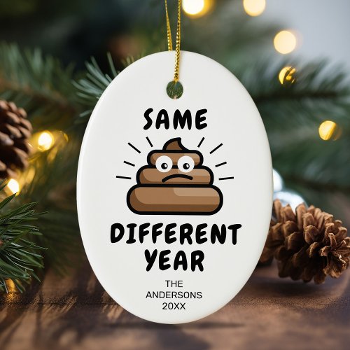 Funny Covid Christmas 2021 Ceramic Ornament