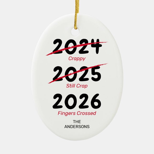 Funny Covid Christmas 2022 Ceramic Ornament (Front)