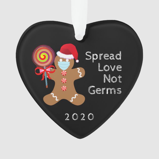 Funny Covid Christmas Face Mask Gingerbread Man Ornament (Front)