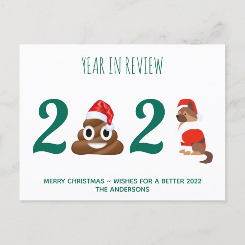 Funny Covid Christmas Pandemic Poop Quarantine Dog Holiday Postcard