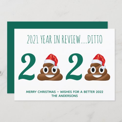 Funny Covid Christmas Pandemic Poop Year in Review Holiday Card