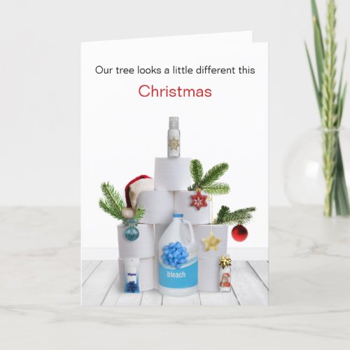 Funny Covid Christmas Tree Holiday Card