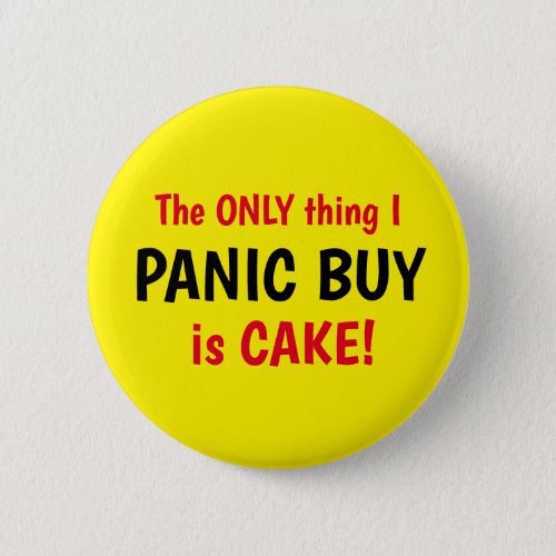 Funny Covid Panic Buy Cake Yellow Button