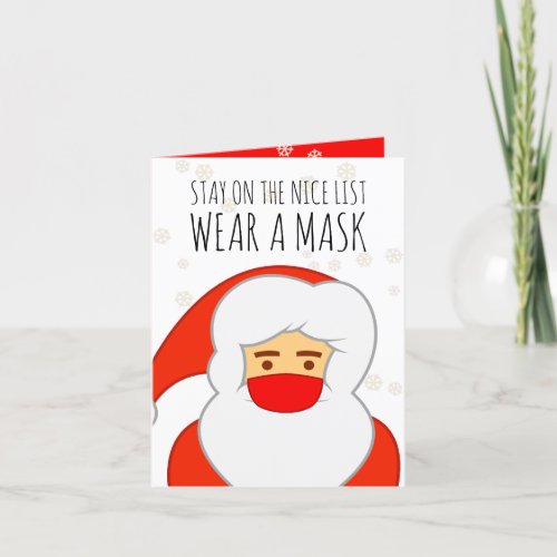 Funny Covid Santa Mask Christmas Holiday Card