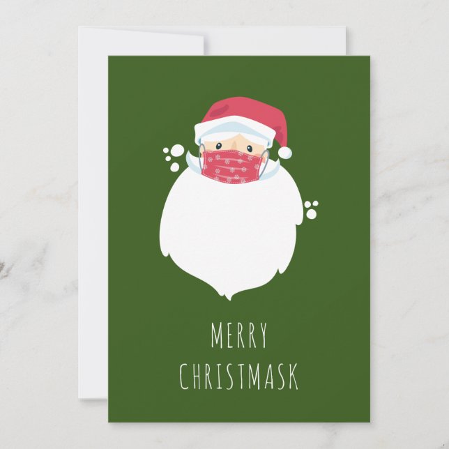 Funny Covid Santa masked Holiday Photo Card (Front)