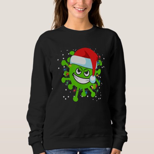 Funny Covid Scary Christmas Santa Claus Hat Virus  Sweatshirt