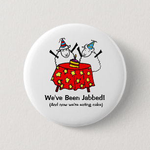 Funny Covid Vaccine Sheep Partying Button