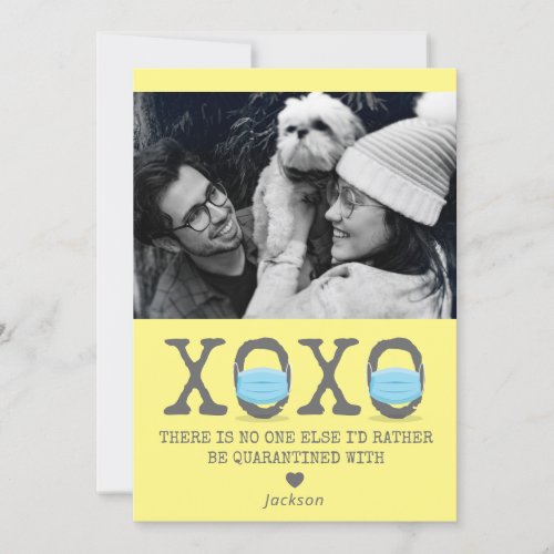 Funny Covid Valentine Photo XOXO Holiday Card