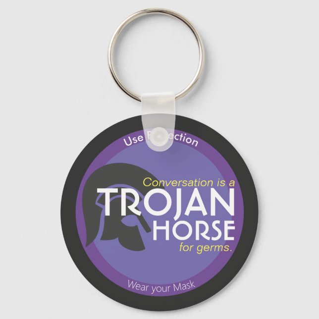 Funny Covid wear your mask condom gag Keychain (Front)
