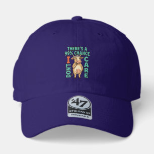 Funny Cow 99% Chance I Dont Care Vintage Graphic_1 47 Brand Hat