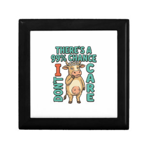 Funny Cow 99% Chance I Dont Care Vintage Graphic_1 Gift Box