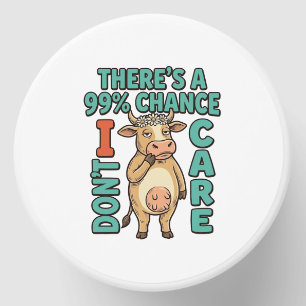 Funny Cow 99% Chance I Dont Care Vintage Graphic_1 Mini Candle Favors