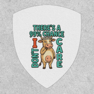 Funny Cow 99% Chance I Dont Care Vintage Graphic_1 Patch