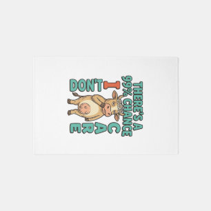 Funny Cow 99% Chance I Dont Care Vintage Graphic_1 Rug