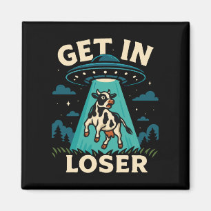 Funny Cow Abduction By UFO  Magnet