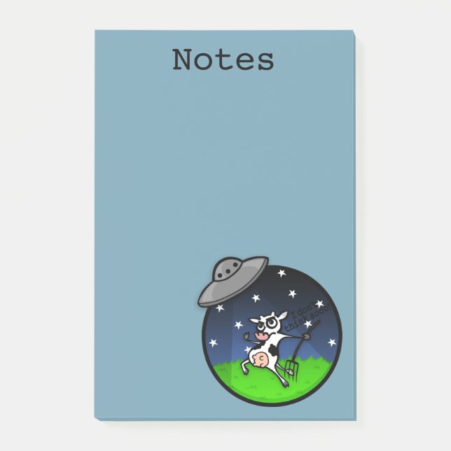 FUNNY COW ALIEN ABDUCTION GRAPHIC NOTEPAD (Front)