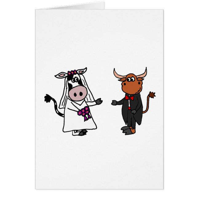 Funny Cow and Bull Wedding Cards (Front)