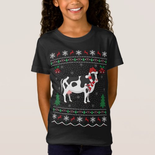 Funny Cow Animal Lover Xmas Gift Ugly Cow Christma T_Shirt