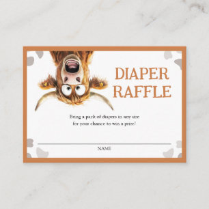 Funny Cow Baby Shower Diaper Raffle Enclosure Card