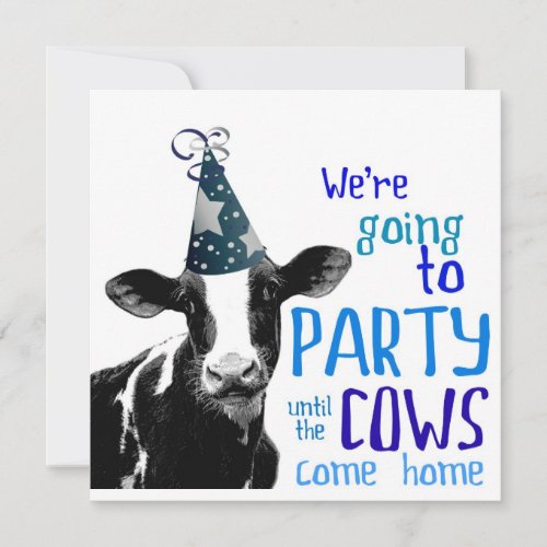 Funny Cow Bachelor or Bachelorette Party Personalized Invite