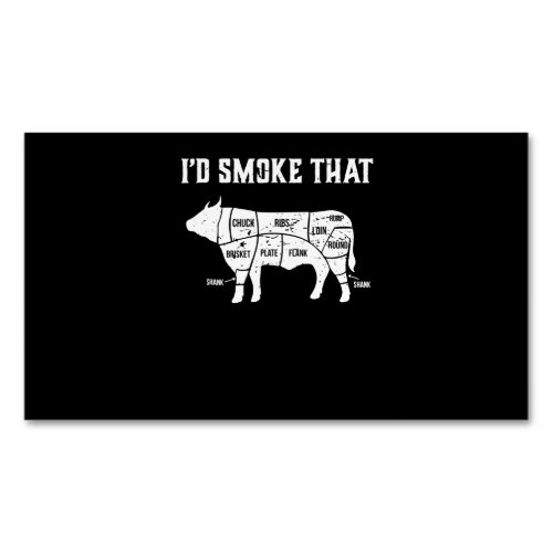 Funny Cow Bbq  Pit Master Gift Business Card Magnet