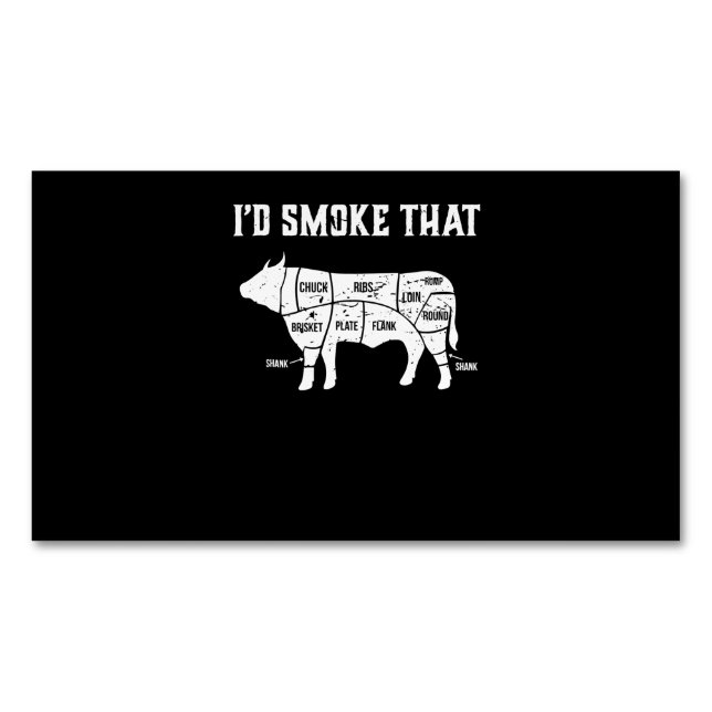 Funny Cow Bbq  Pit Master Gift Business Card Magnet (Front)