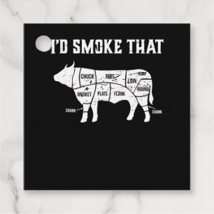 Funny Cow Bbq Pit Master Gift Favor Tags