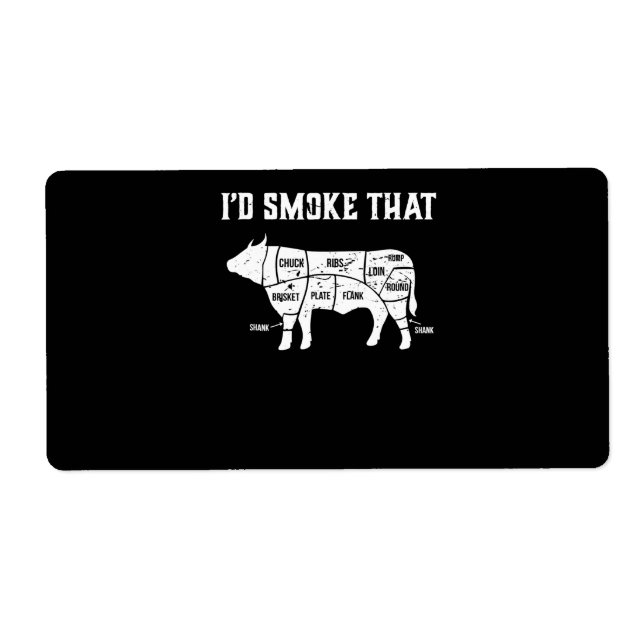 Funny Cow Bbq  Pit Master Gift Label (Front)