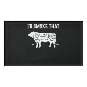 Funny Cow Bbq Pit Master Gift Name Tag