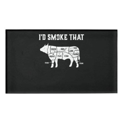 Funny Cow Bbq  Pit Master Gift Name Tag
