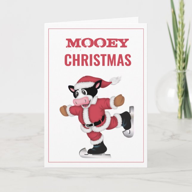 Funny Cow Bells Christmas Holiday Card (Front)