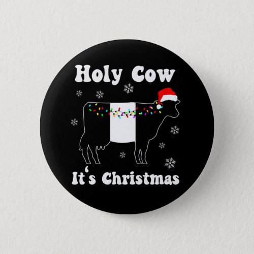 Funny cow belted Galloway Beltie gift Button