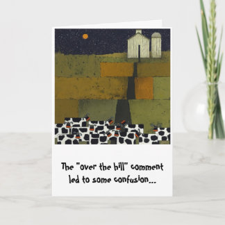 funny cow birthday humorous over the hill card