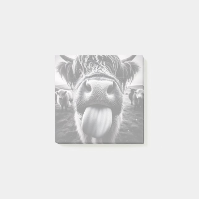 Funny Cow Black and White Post-it Notes (Front)