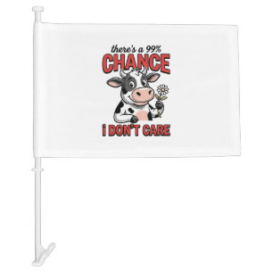 Funny Cow Chance I Don’t Care Vintage Car Flag