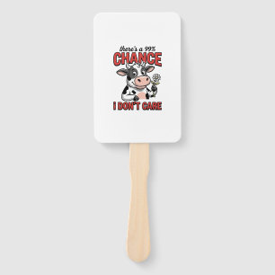 Funny Cow Chance I Don’t Care Vintage Hand Fan