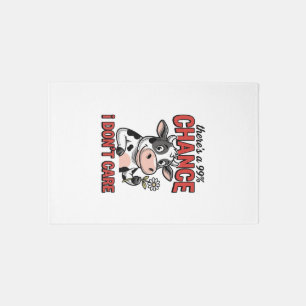 Funny Cow Chance I Don’t Care Vintage Rug