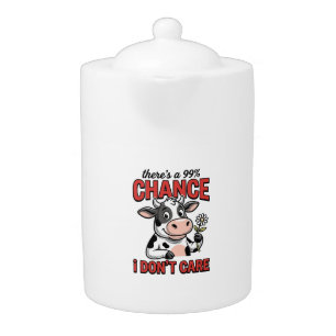Funny Cow Chance I Don’t Care Vintage Teapot