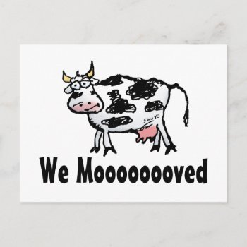 Funny Cow Change Of Address Postcard by BastardCard at Zazzle