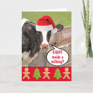Funny Cow Christmas Carol Holiday Card