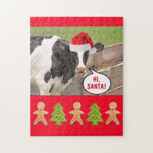 Funny Cow Christmas  Jigsaw Puzzle