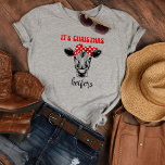 Funny Cow Christmas T-Shirt<br><div class="desc">Funny Cow Christmas  t shirt for girls to wear to Christmas parties,  shopping and for girls night out. Cute tee has a cow with a red and white bow scarf and the words,  it's Christmas heifers". Gift for the women in your life.</div>