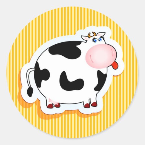 Funny cow classic round sticker