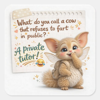Funny Cow Dad Joke Square Sticker